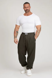 Pantaloni sport pentru bărbați, verde militar