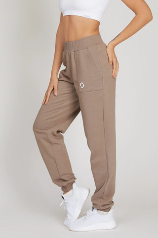 Pantaloni della tuta sportivi in cotone Jogger Slim Ikonic FW 24/25 Nocciola Taupe - FGM04 - Linea Ikonic - fgm04