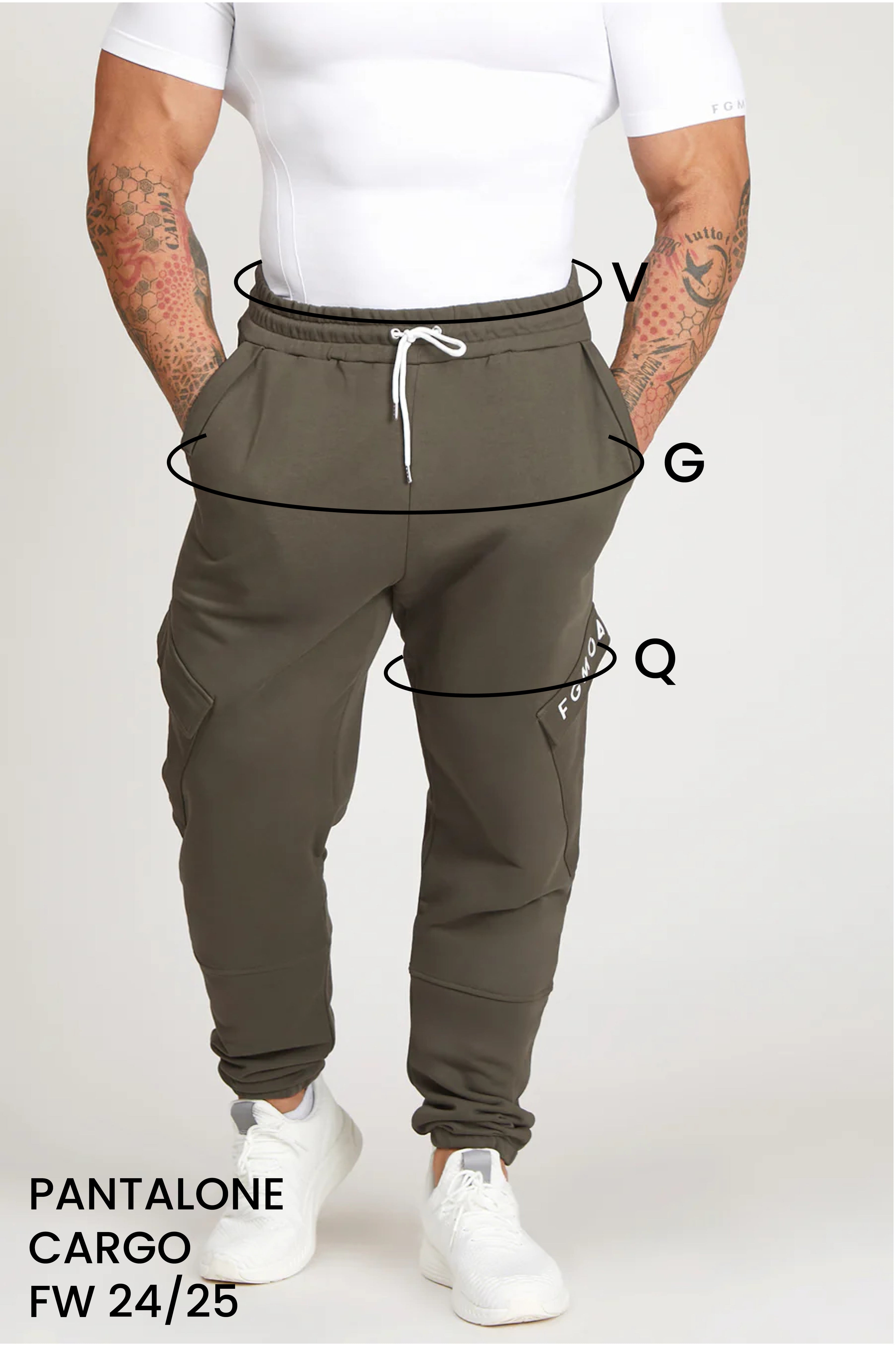 Guida alle taglie: pantalone cargo fw 24/25 uomo