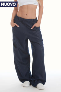 Pantalone Cargo Balloon Jeans Blu