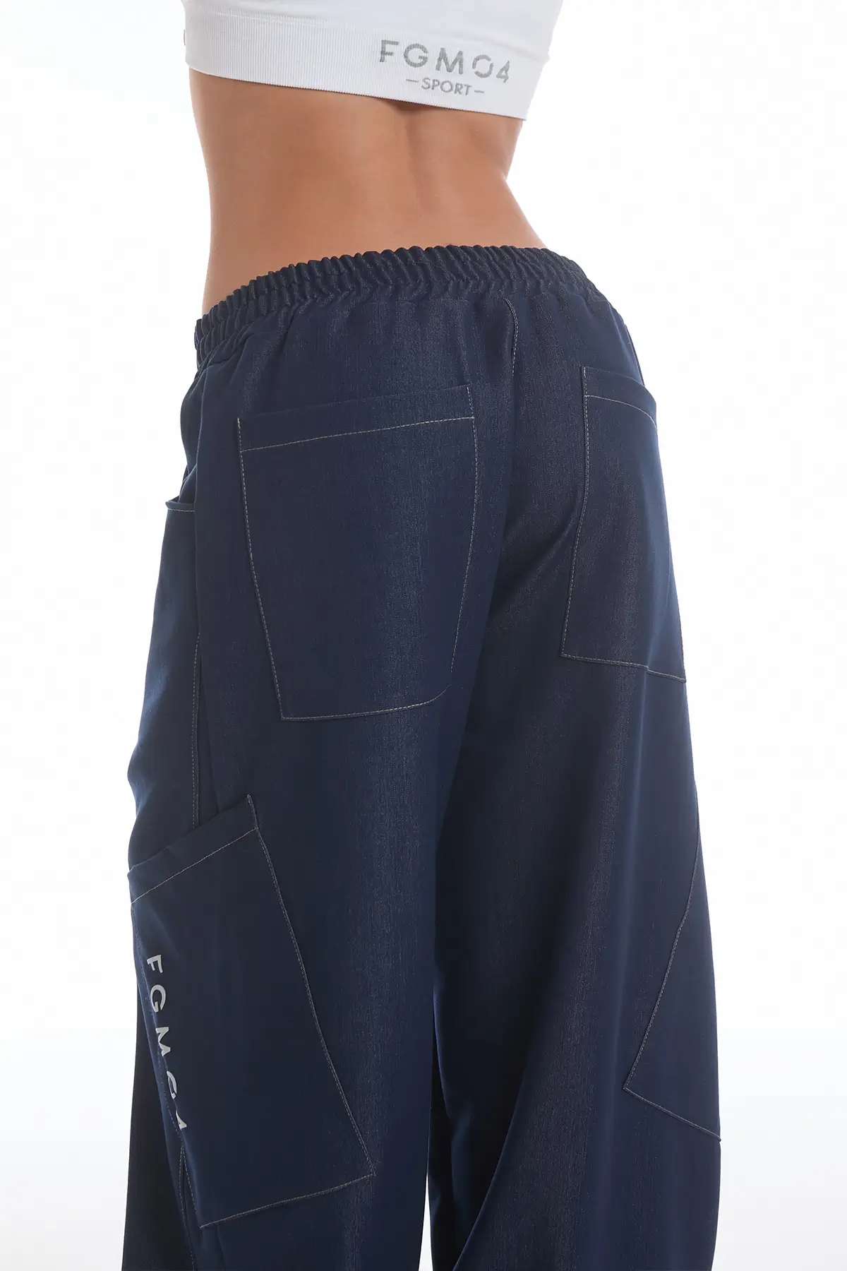 Pantalone Cargo Balloon Jeans Blu