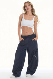 Pantalone Cargo Balloon Jeans Blu