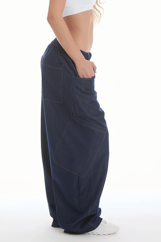 Pantalone Cargo Balloon Jeans Blu - FGM04 - Linea Ikonic - fgm04