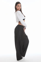 Pantalone Cargo Balloon Jeans Nero