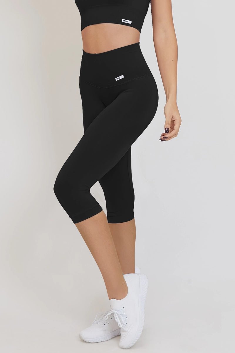 Pinocchietti sportivi con tecnologia FIR push up con arricciatura All - Up Nero - FGM04 - LEGGINGS ANTICELLULITE - fgm04