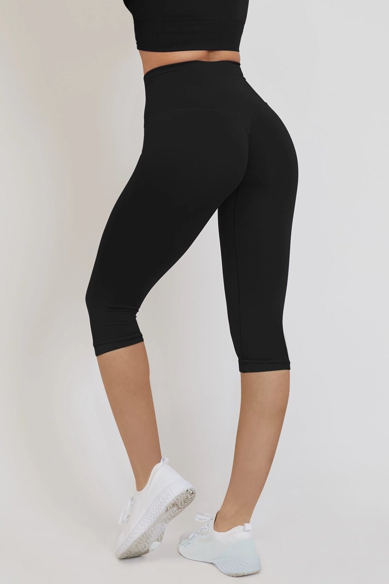 Pinocchietti sportivi con tecnologia FIR push up con arricciatura All - Up Nero - FGM04 - LEGGINGS ANTICELLULITE - fgm04