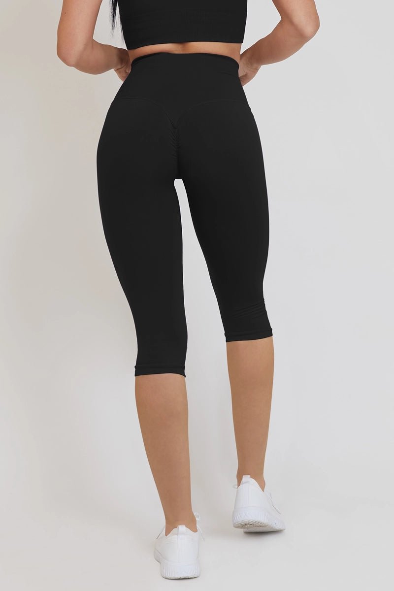 Pinocchietti sportivi con tecnologia FIR push up con arricciatura All - Up Nero - FGM04 - LEGGINGS ANTICELLULITE - fgm04