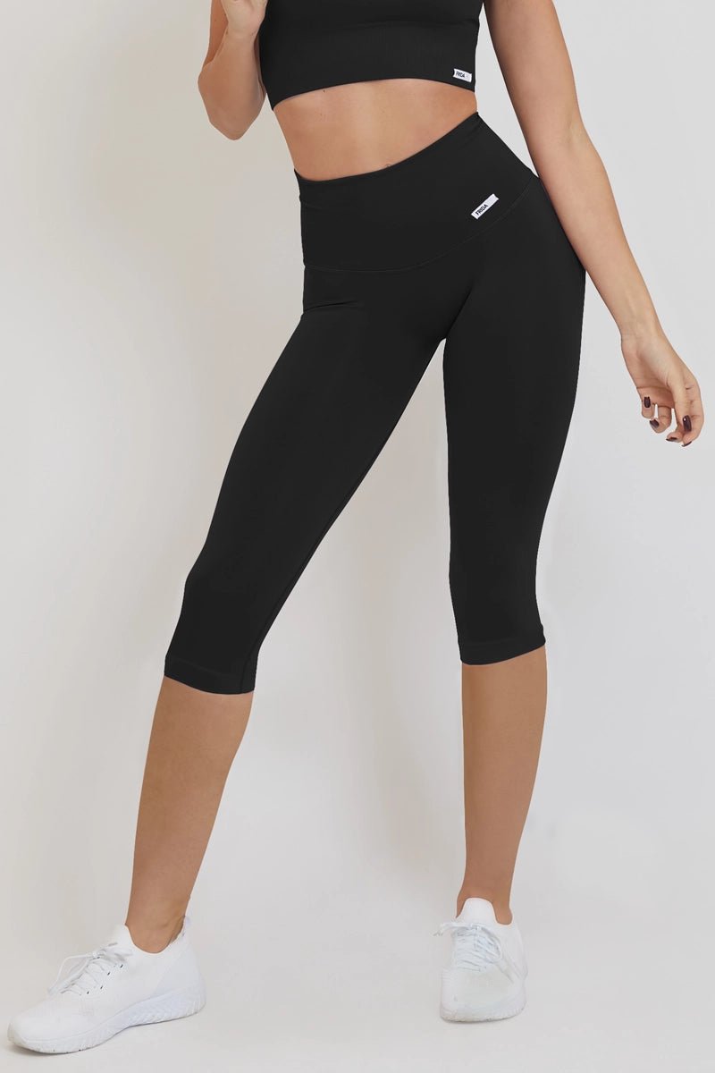 Pinocchietti sportivi con tecnologia FIR push up con arricciatura All - Up Nero - FGM04 - LEGGINGS ANTICELLULITE - fgm04