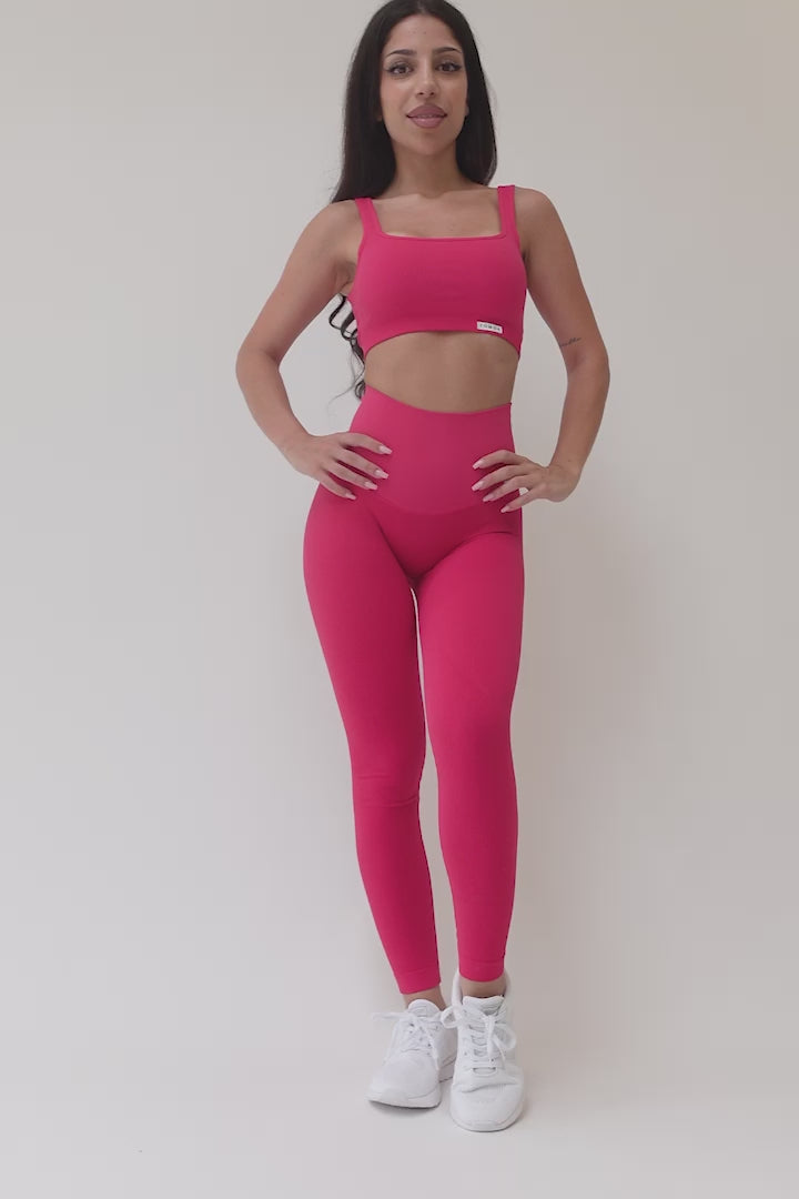 Legging push-up côtelé magenta CALIPSO