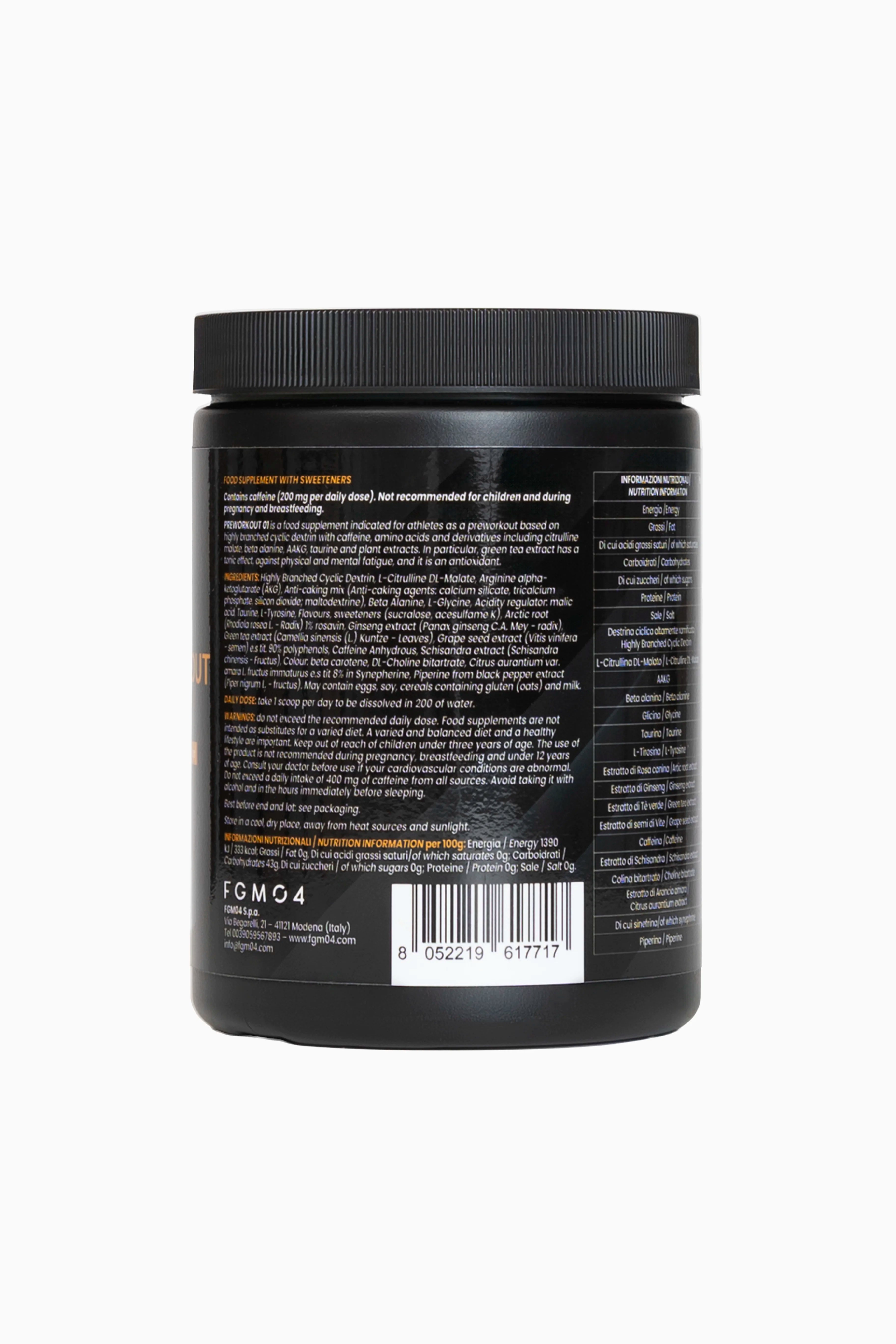 01 PREWORKOUT Arancia 400 g - FGM04