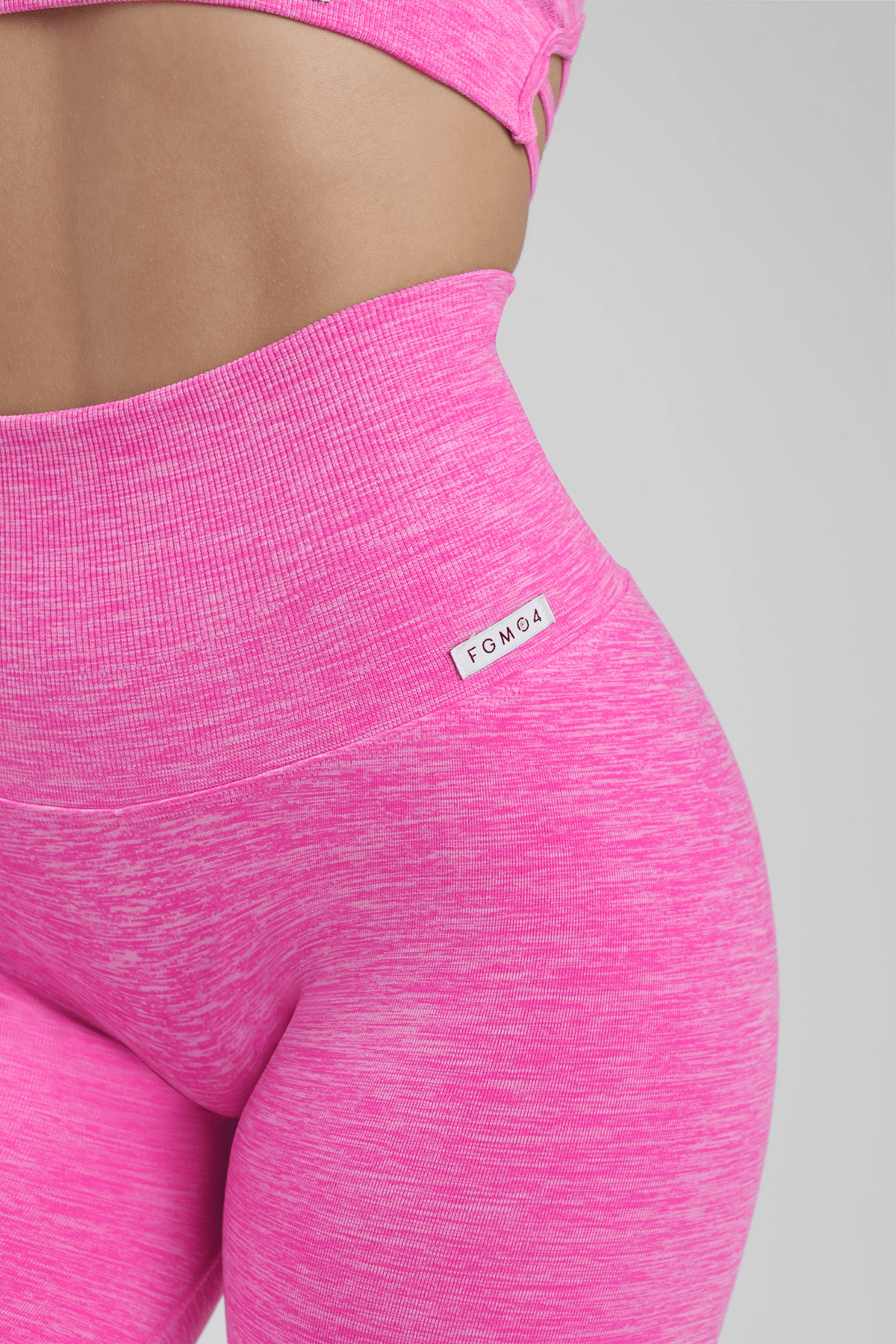 Leggings sportivi con tecnologia FIR push up con arricciatura mélange Pulsar Fuxia - FGM04 - LEGGINGS ANTICELLULITE - fgm04