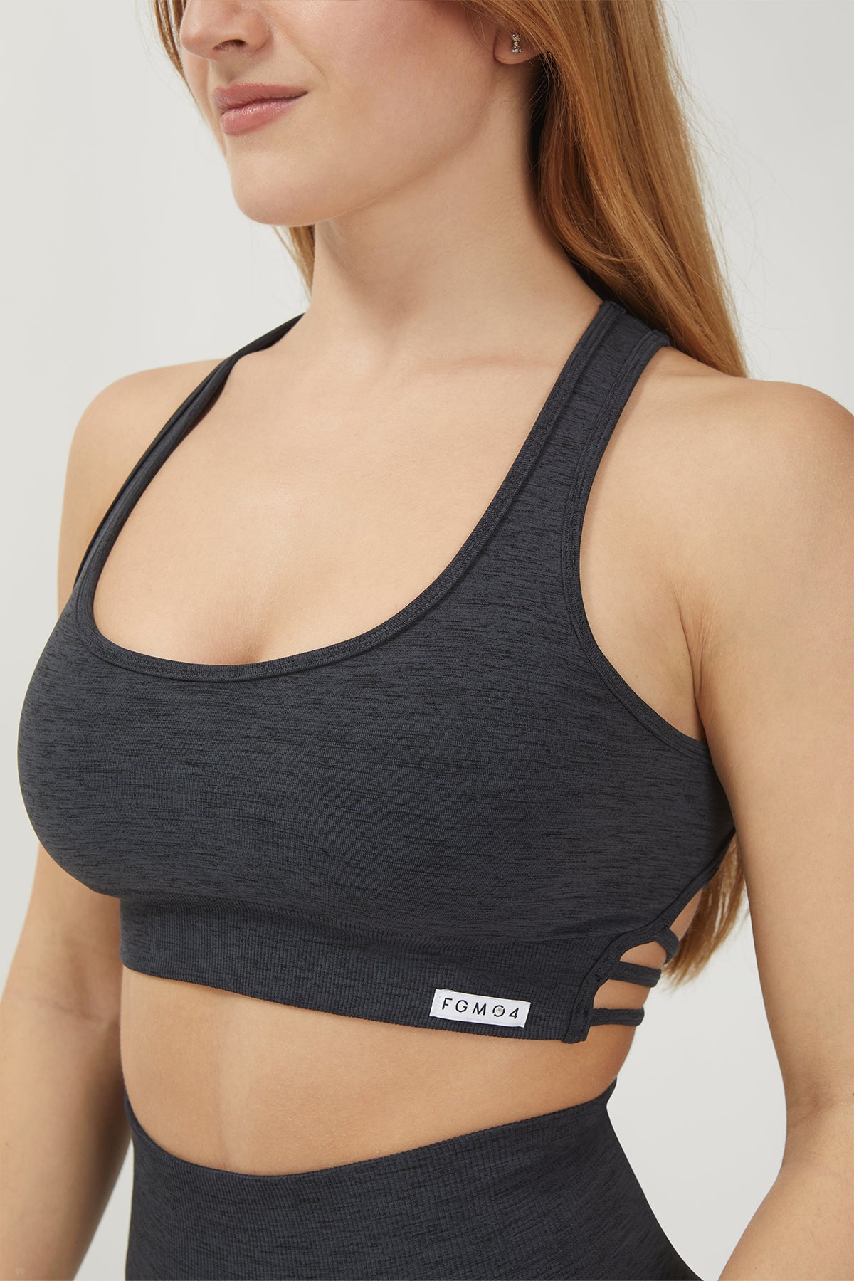 Top sportivo con spalline larghe incrociato schiena scoperta Pulsar Antracite - FGM04 - Maglie e Top - fgm04