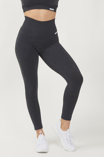 Leggings sportivi con tecnologia FIR push up con arricciatura mélange Pulsar Antracite - FGM04 - LEGGINGS ANTICELLULITE - fgm04