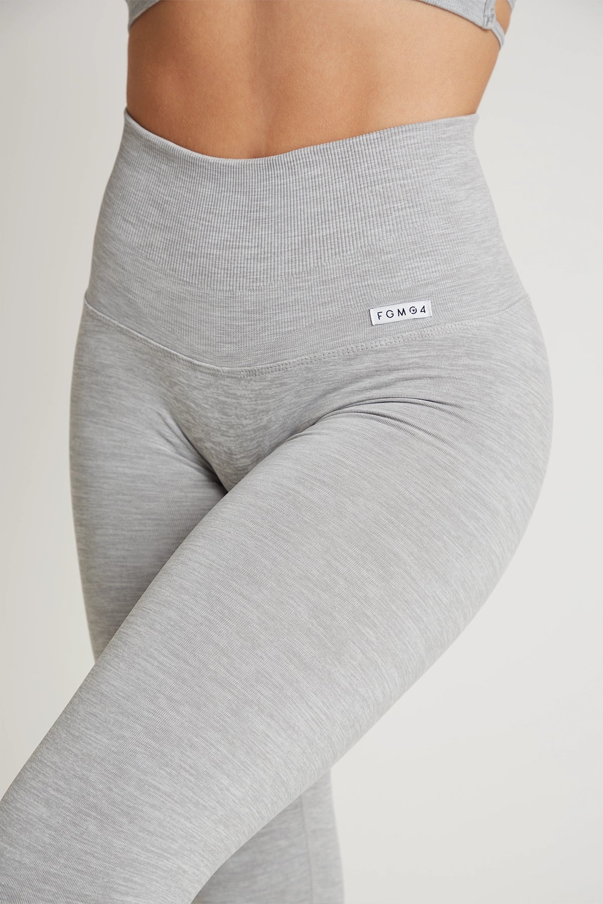 Leggings sportivi con tecnologia FIR push up con arricciatura mélange Pulsar Grigio - FGM04 - LEGGINGS ANTICELLULITE - fgm04