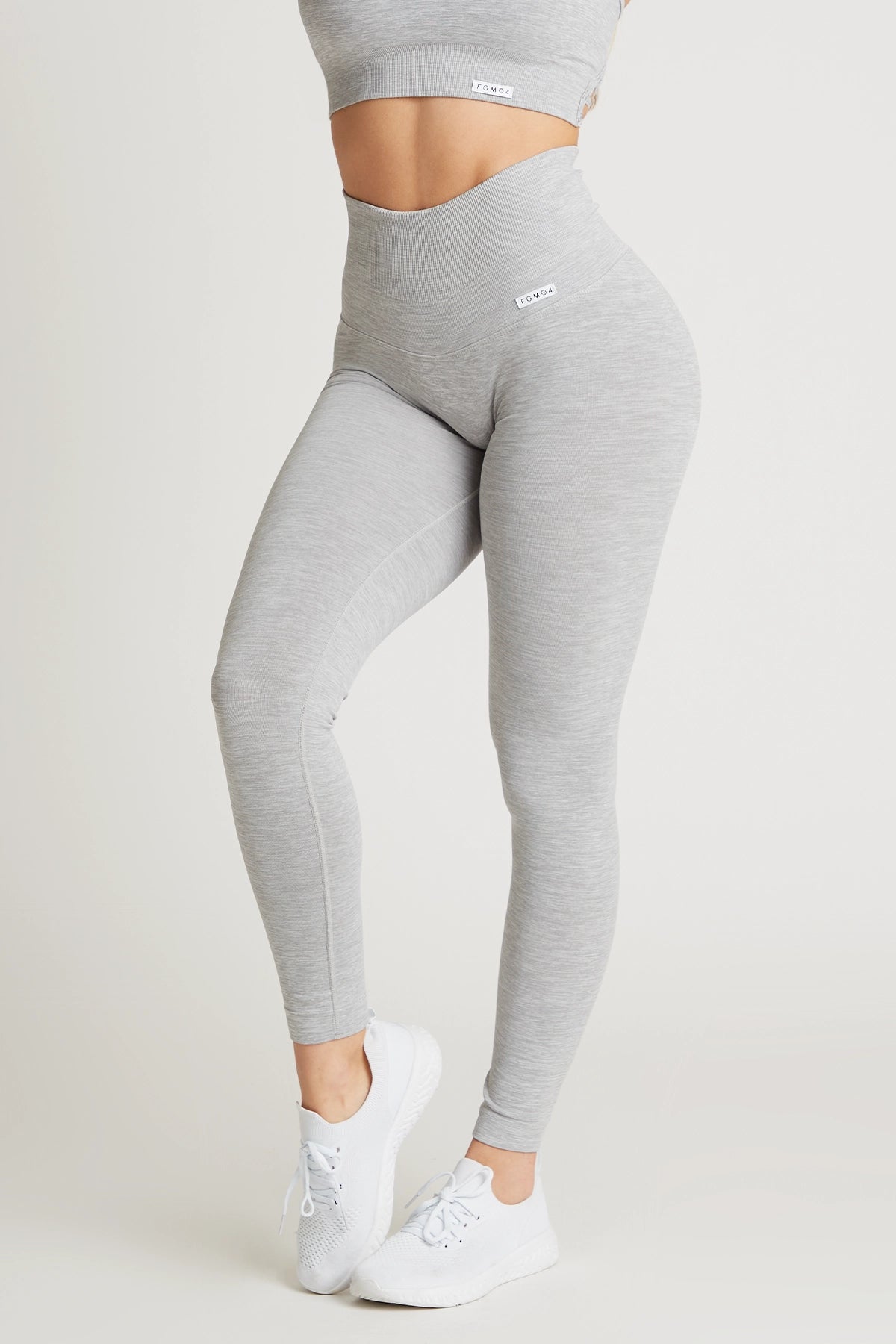 Leggings sportivi con tecnologia FIR push up con arricciatura mélange Pulsar Grigio - FGM04 - LEGGINGS ANTICELLULITE - fgm04