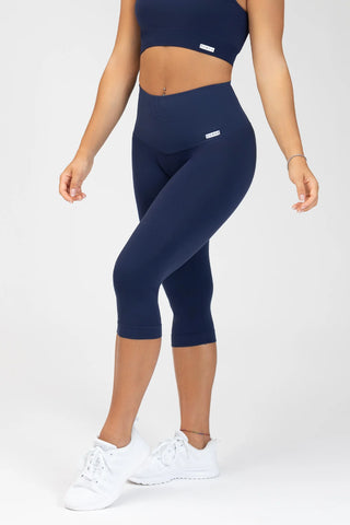 Pinocchietti sportivi con tecnologia FIR push up con arricciatura All Up Blu Notte - FGM04 - LEGGINGS ANTICELLULITE - fgm04