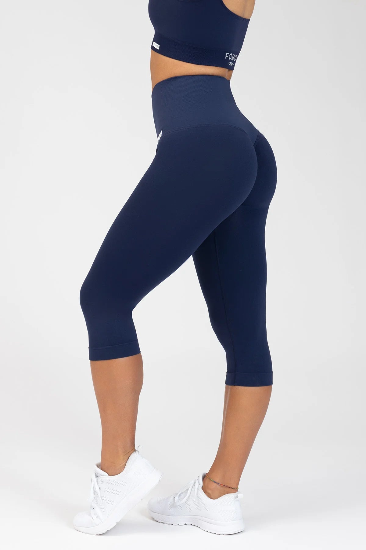Pinocchietti sportivi con tecnologia FIR push up con arricciatura All Up Blu Notte - FGM04 - LEGGINGS ANTICELLULITE - fgm04