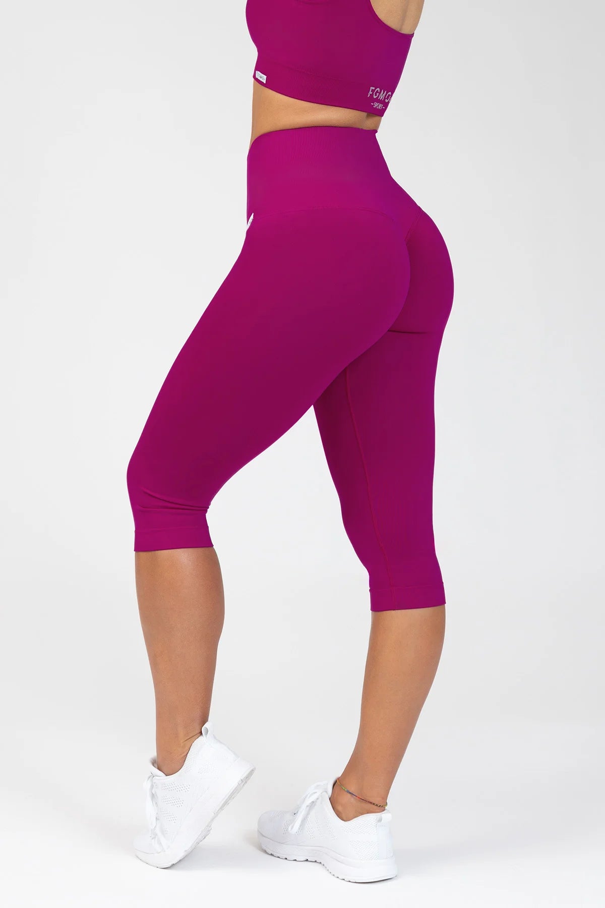 Pinocchietti sportivi con tecnologia FIR push up con arricciatura All Up Purple - FGM04 - LEGGINGS ANTICELLULITE - fgm04