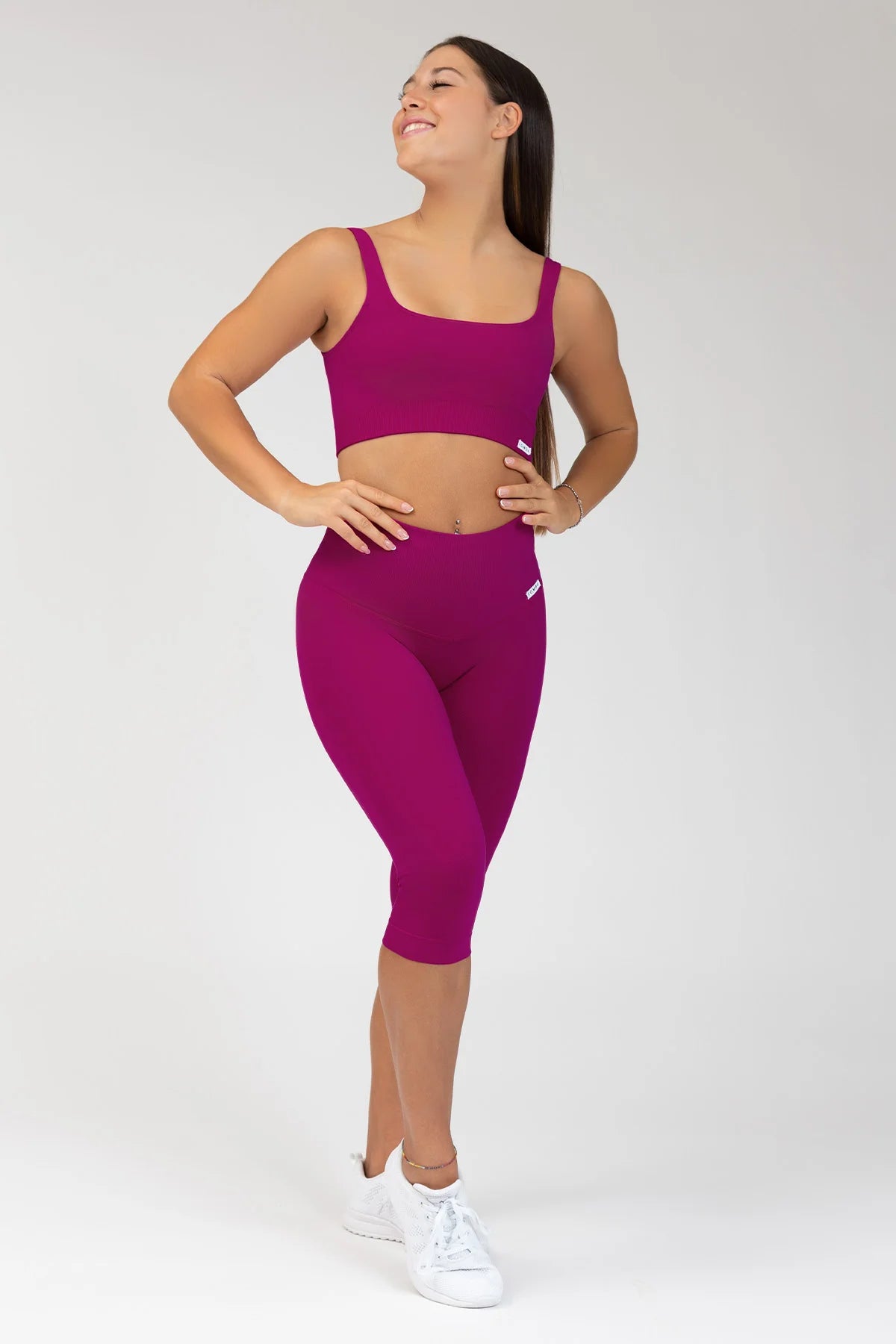Pinocchietti sportivi con tecnologia FIR push up con arricciatura All Up Purple - FGM04 - LEGGINGS ANTICELLULITE - fgm04