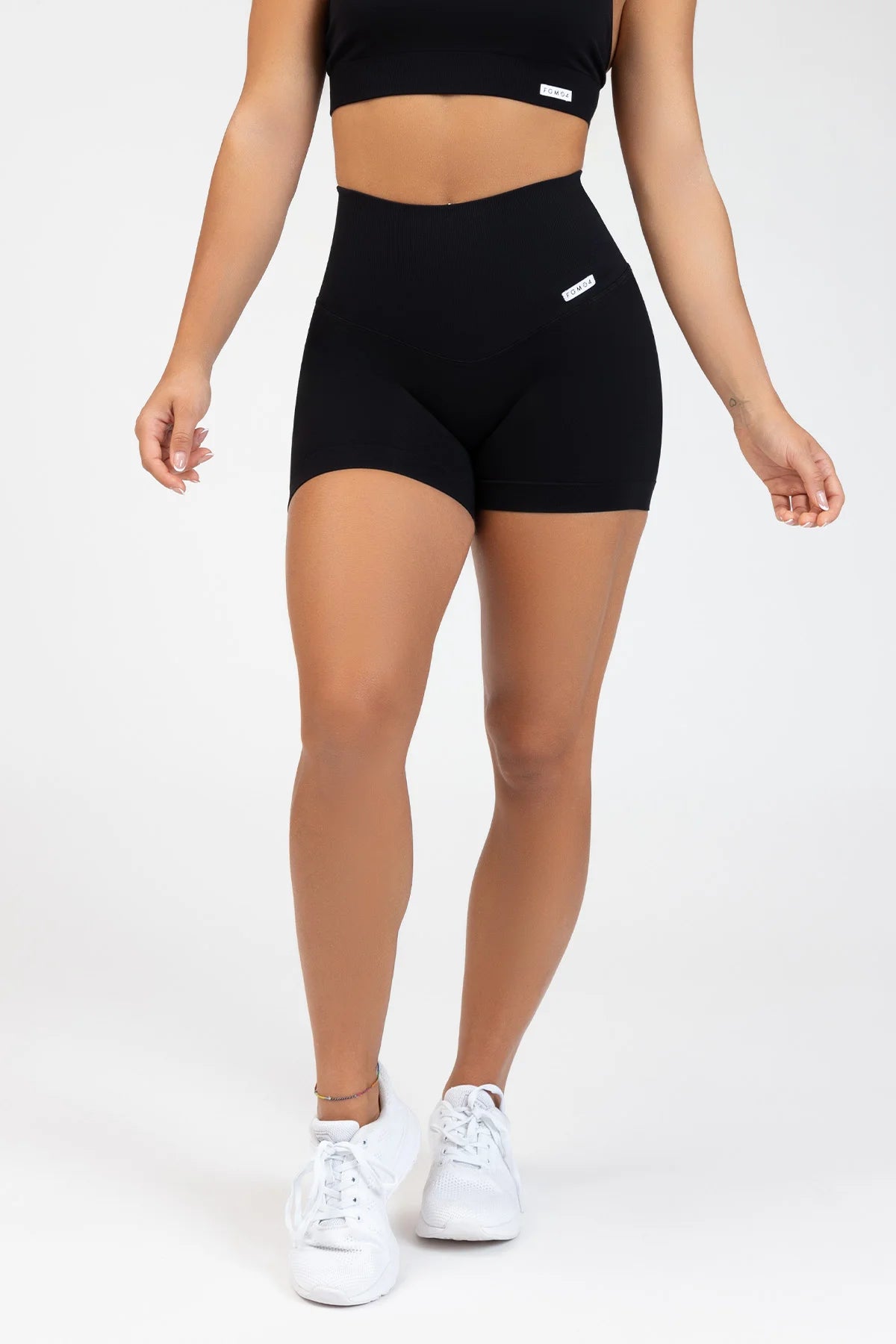 Shorts sportivi con tecnologia FIR push up con arricciatura All - Up Nero - FGM04 - LEGGINGS ANTICELLULITE - fgm04