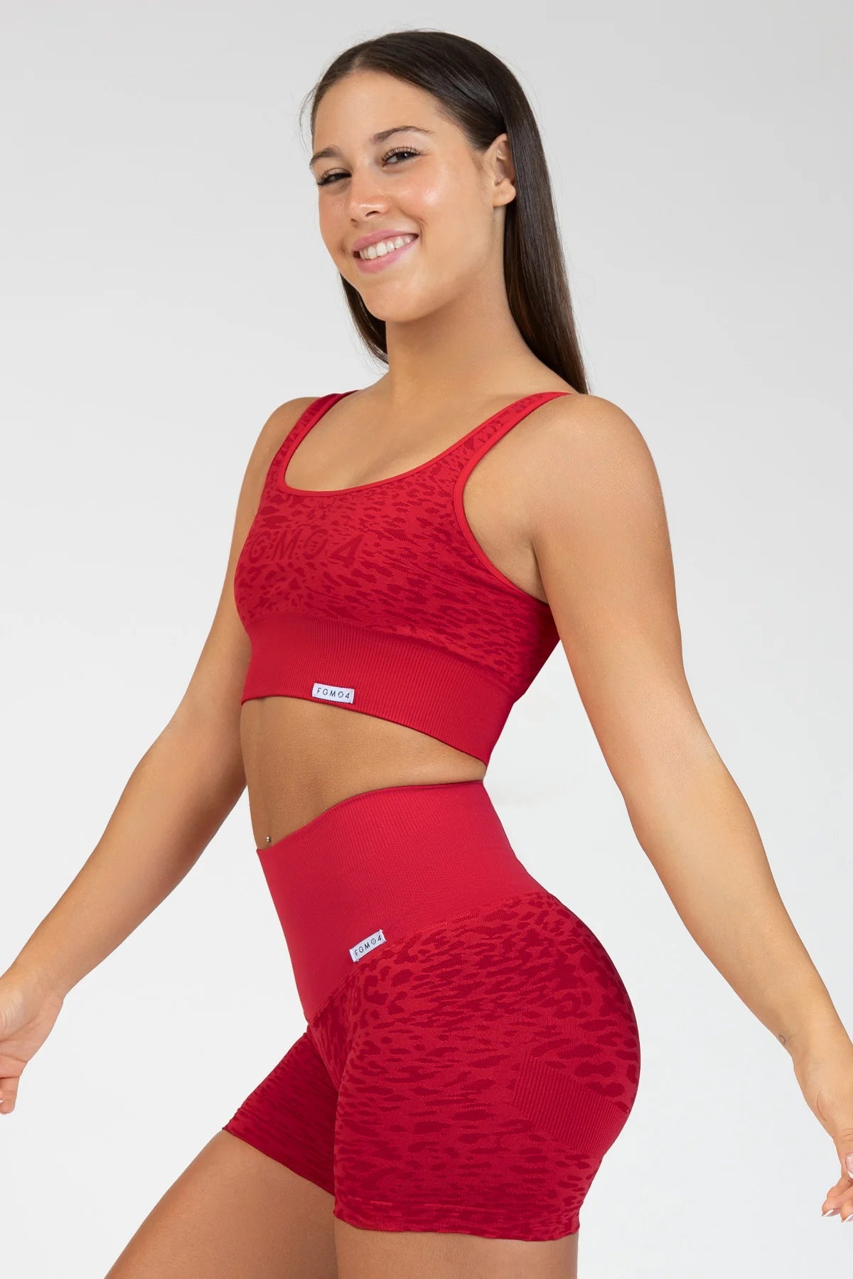 Top sportivo con spalline larghe Jungle Leopardo Rosso Taglia Unica - FGM04 - Maglie e Top - fgm04