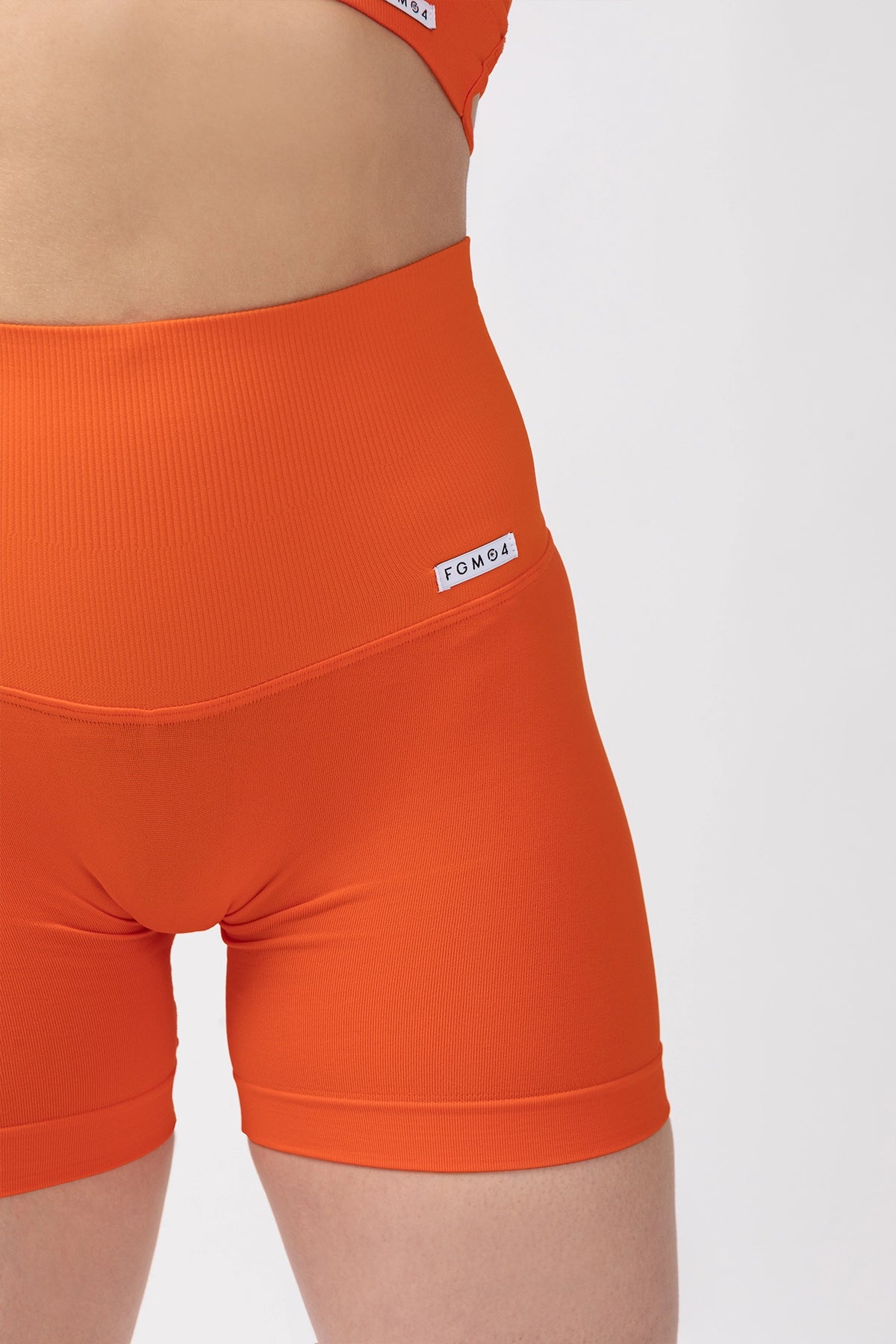 Shorts sportivi con tecnologia FIR push up con arricciatura All - Up Arancione - FGM04 - LEGGINGS ANTICELLULITE - fgm04