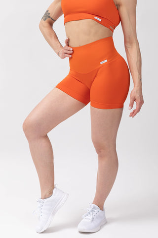 Shorts sportivi con tecnologia FIR push up con arricciatura All - Up Arancione - FGM04 - LEGGINGS ANTICELLULITE - fgm04