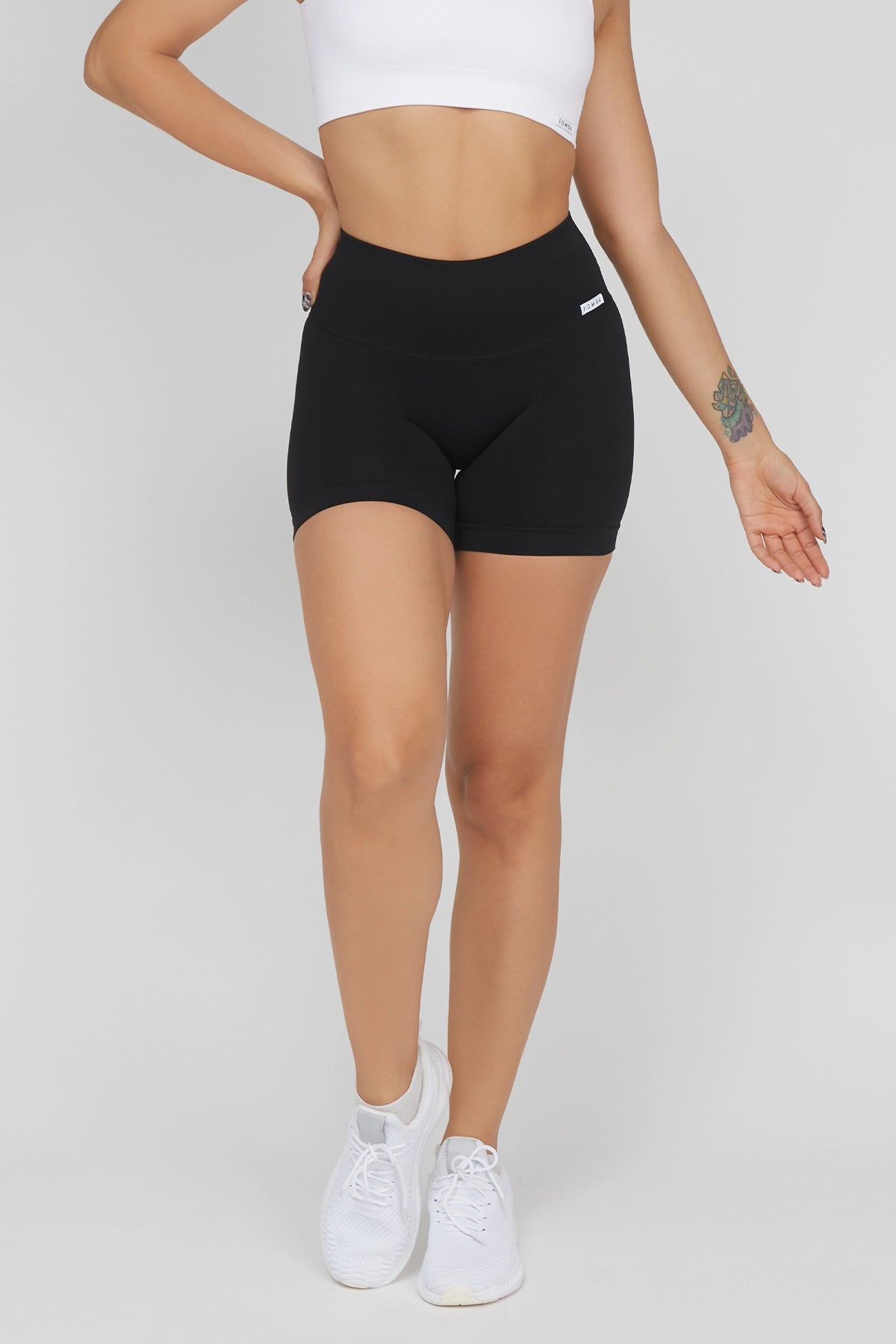 Shorts sportivi con tecnologia FIR soft push up senza arricciatura Shape - Up 2.0 Nero Pancia Piatta - FGM04 - LEGGINGS ANTICELLULITE - fgm04