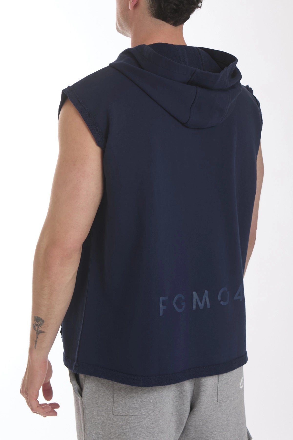 Smanicato Uomo Ikonic Con Cappuccio Blu Notte - FGM04 - Linea Ikonic Uomo - fgm04