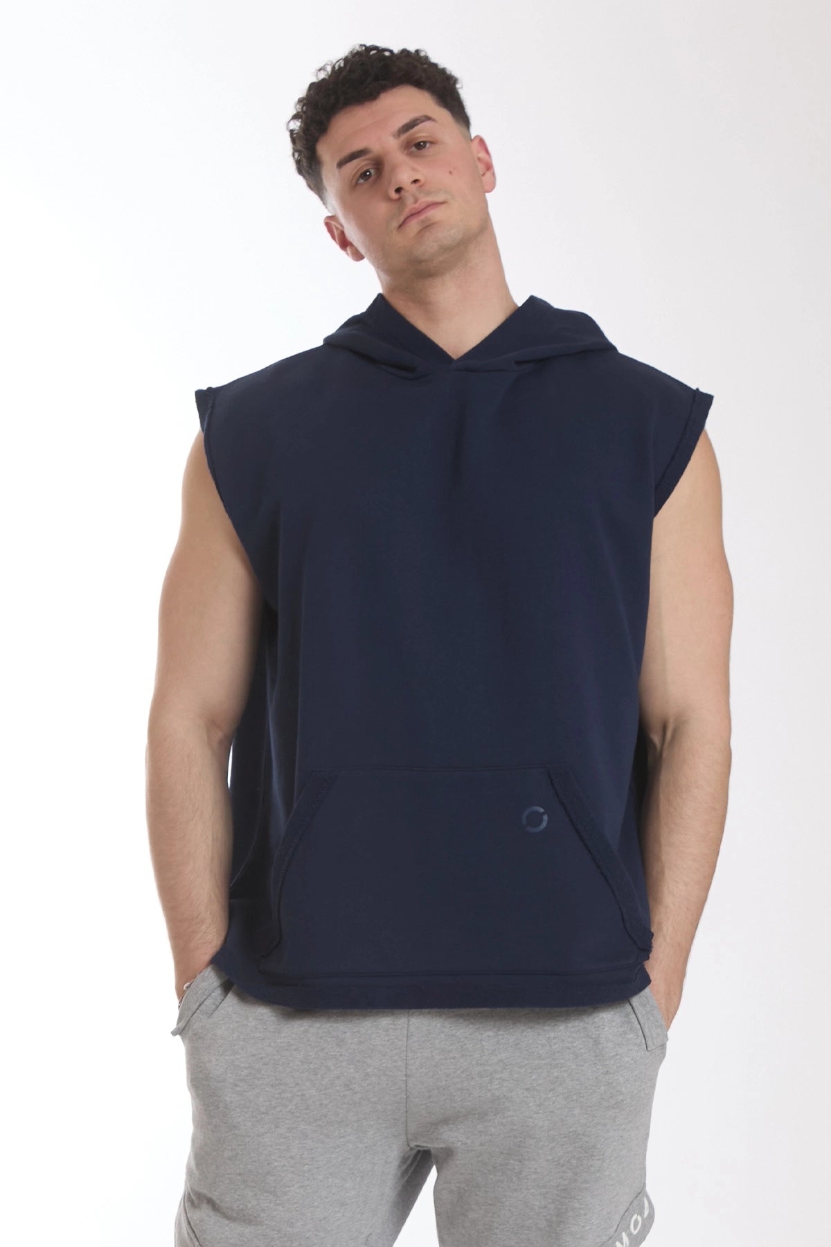 Smanicato Uomo Ikonic Con Cappuccio Blu Notte - FGM04 - Linea Ikonic Uomo - fgm04