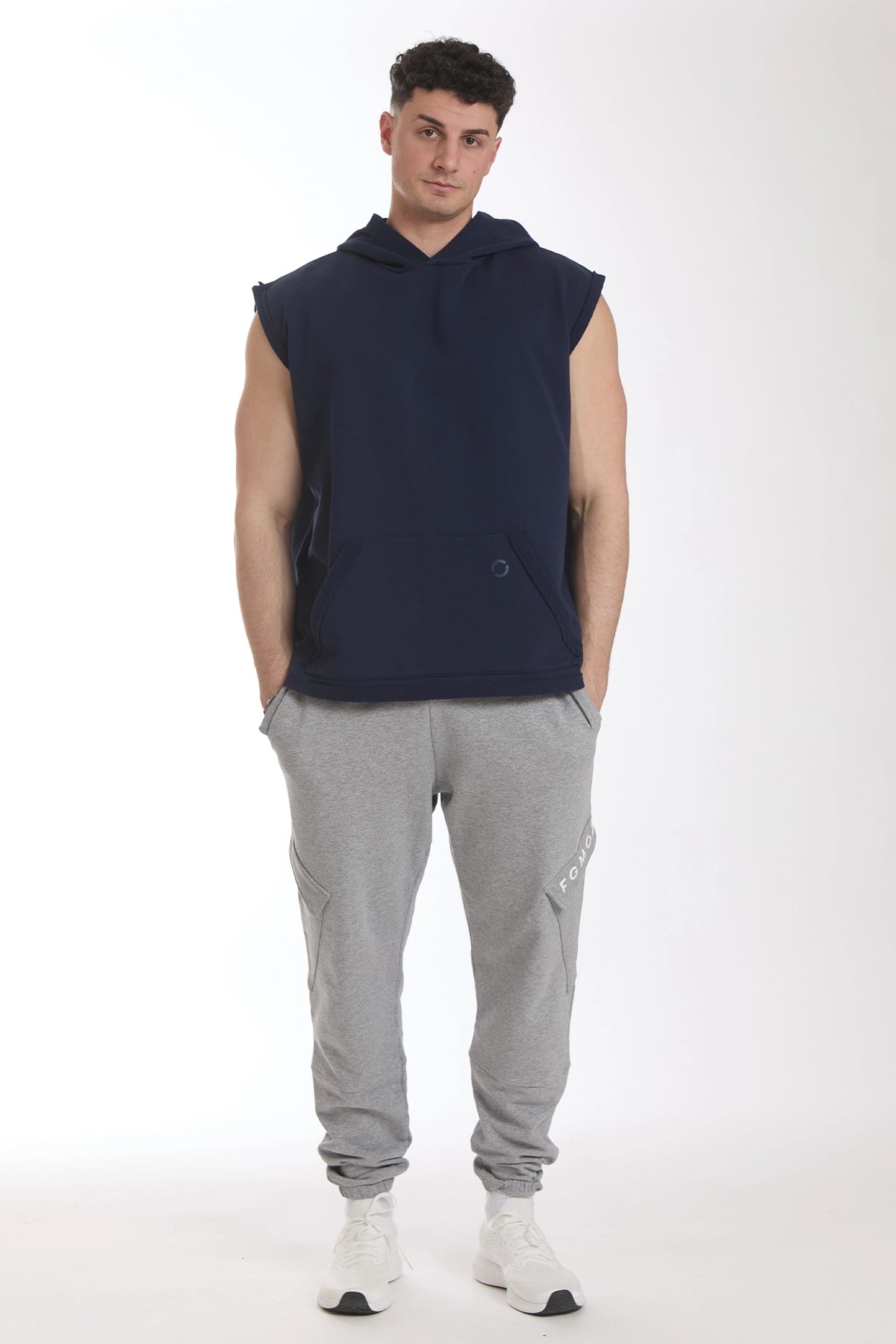 Smanicato Uomo Ikonic Con Cappuccio Blu Notte - FGM04 - Linea Ikonic Uomo - fgm04