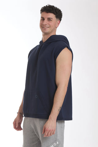 Smanicato Uomo Ikonic Con Cappuccio Blu Notte - FGM04 - Linea Ikonic Uomo - fgm04