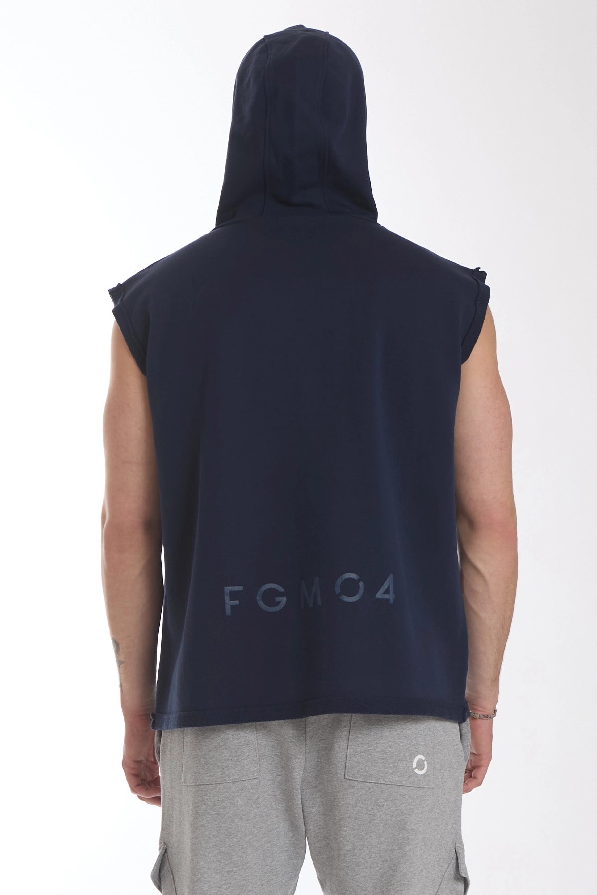Smanicato Uomo Ikonic Con Cappuccio Blu Notte - FGM04 - Linea Ikonic Uomo - fgm04