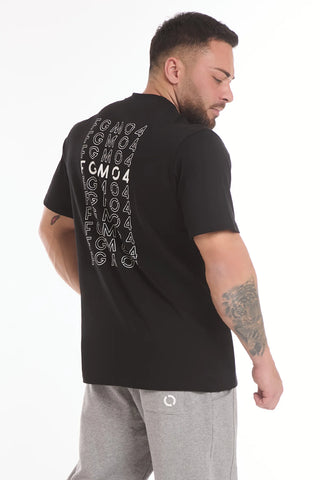 Schwarzes Statement-T-Shirt für Herren