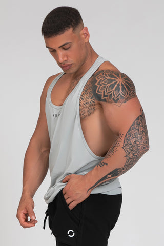 Abbigliamento sportivo tecnico palestra canotta traspirante anti odore Stringer Grigio Mercury - FGM04 - Linea Ikonic Uomo - fgm04