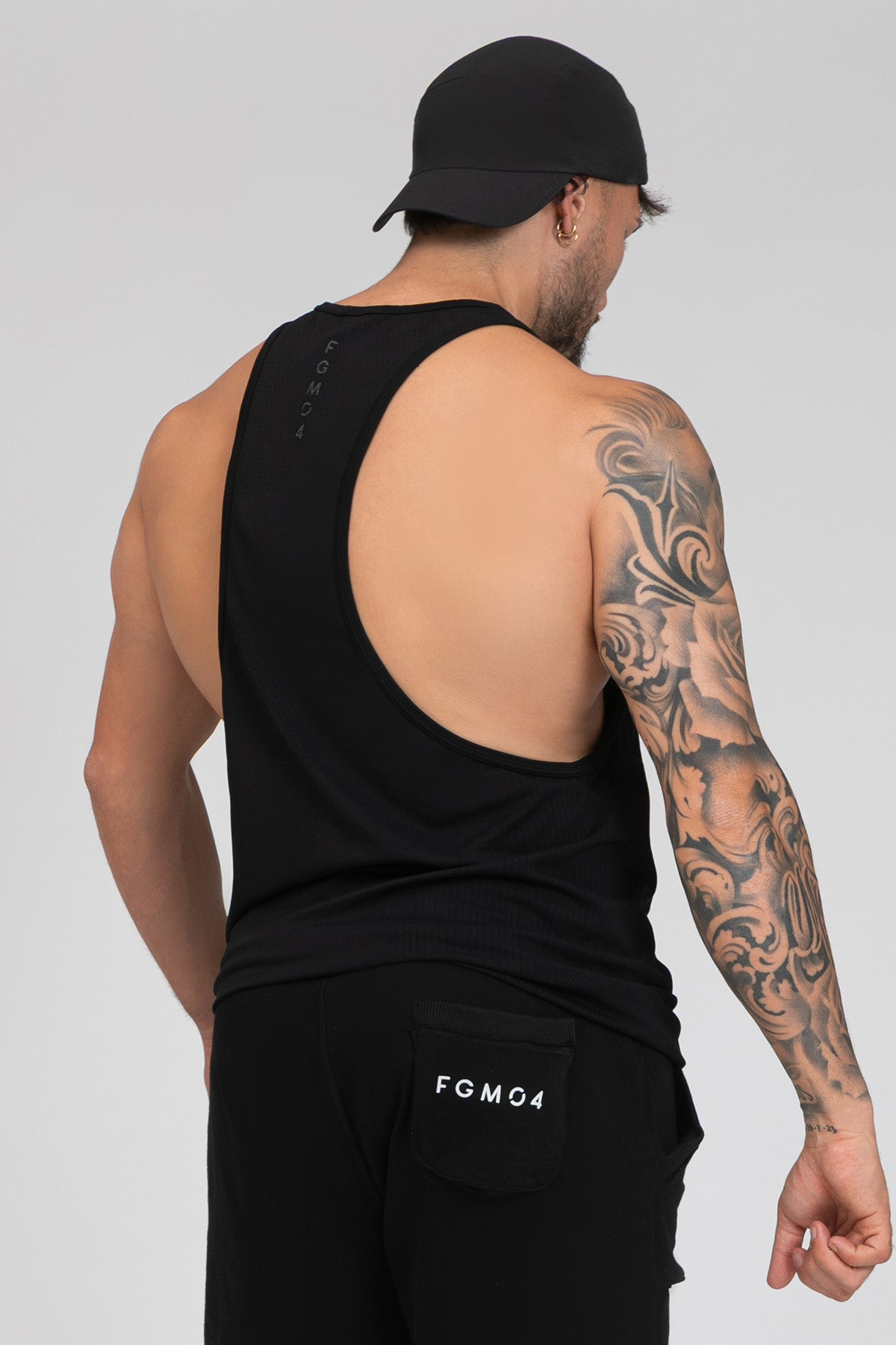 Abbigliamento sportivo tecnico palestra canotta traspirante anti odore Stringer Nero - FGM04 - Linea Ikonic Uomo - fgm04