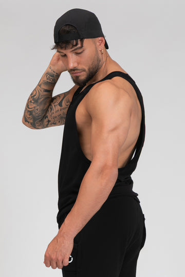 Abbigliamento sportivo tecnico palestra canotta traspirante anti odore Stringer Nero - FGM04 - Linea Ikonic Uomo - fgm04
