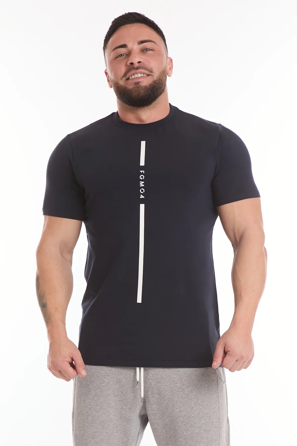 T-Shirt Stripe Fgm04 Uomo Blu