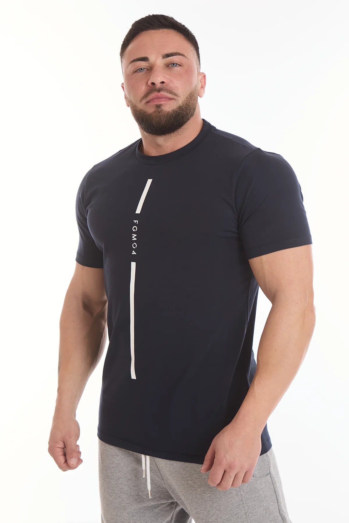 T-Shirt Stripe Fgm04 Uomo Blu