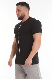 T-Shirt Stripe Fgm04 Uomo Nero