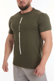 T-Shirt Stripe Fgm04 Uomo Verde Militare