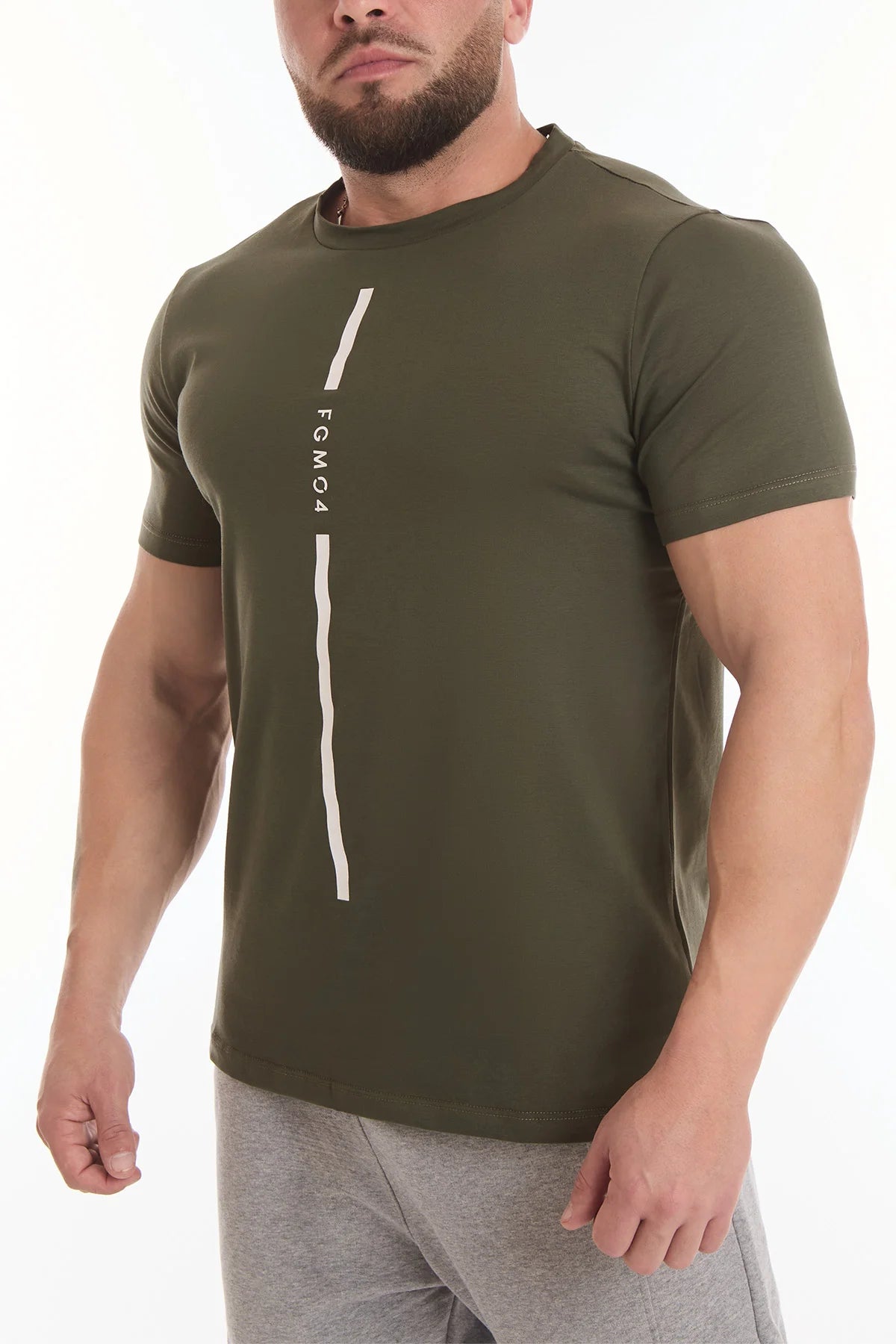 T-Shirt Stripe Fgm04 Uomo Verde Militare - FGM04 - Linea Ikonic Uomo - fgm04