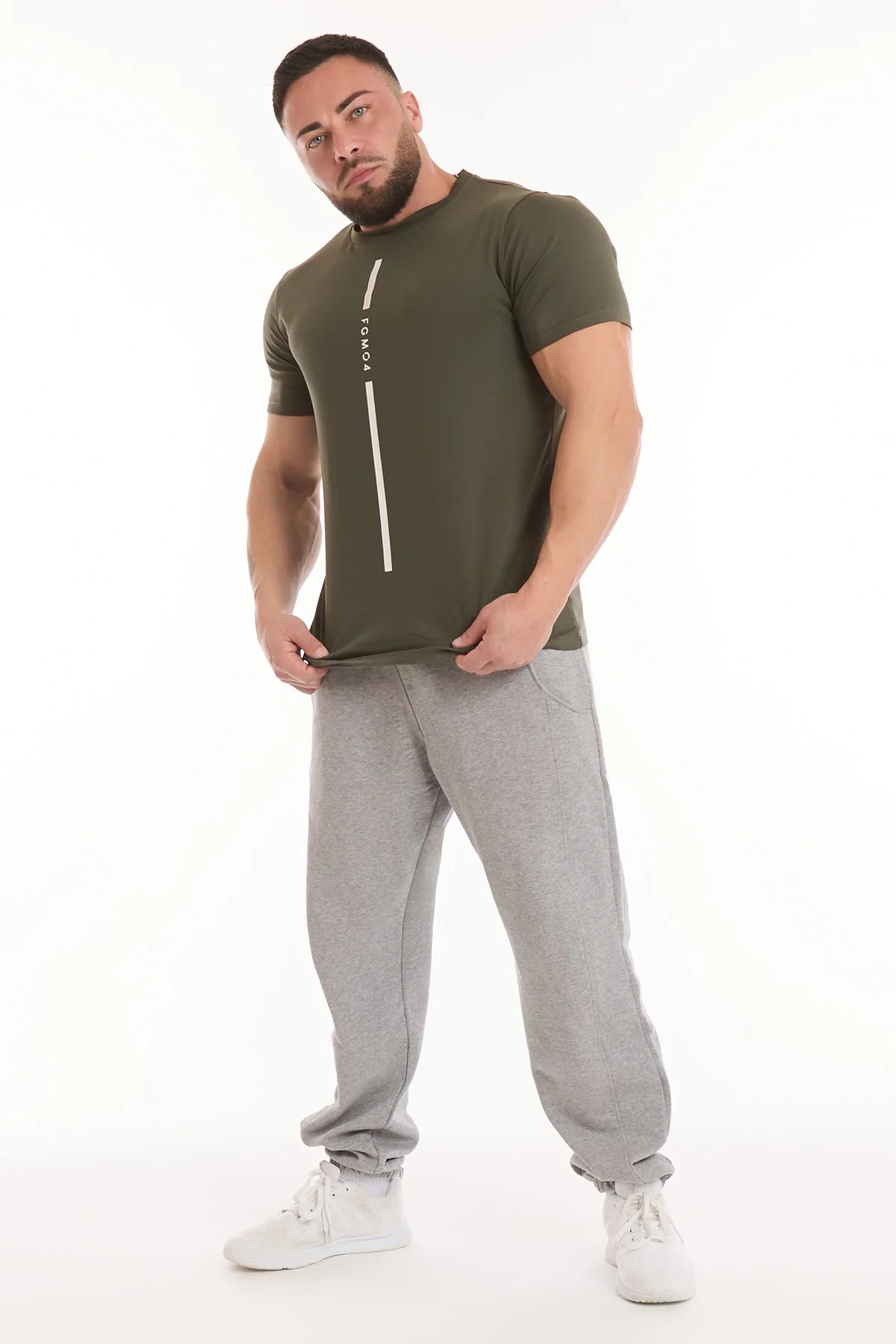 T-Shirt Stripe Fgm04 Uomo Verde Militare - FGM04 - Linea Ikonic Uomo - fgm04