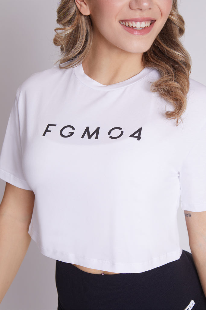 T-Shirt Crop Fgm04 Ikonic Stampa Nero - FGM04