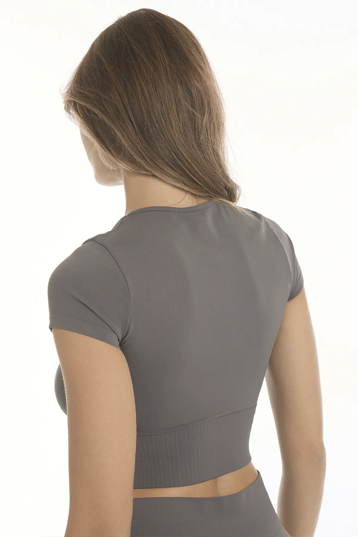 T-Shirt Crop Top Grigio Fumo - FGM04 - OFFERTE SPECIALI - fgm04