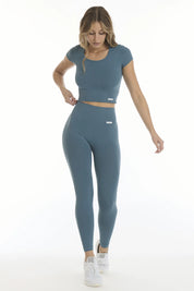 T-Shirt Crop Top Blu Egeo - FGM04 - OFFERTE SPECIALI - fgm04