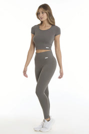 T-Shirt Crop Top Grigio Fumo - FGM04 - OFFERTE SPECIALI - fgm04
