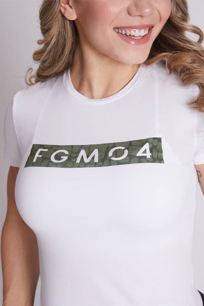 T-Shirt Slim Fit Fgm04 Ikonic Stampa Cocco Verde - FGM04