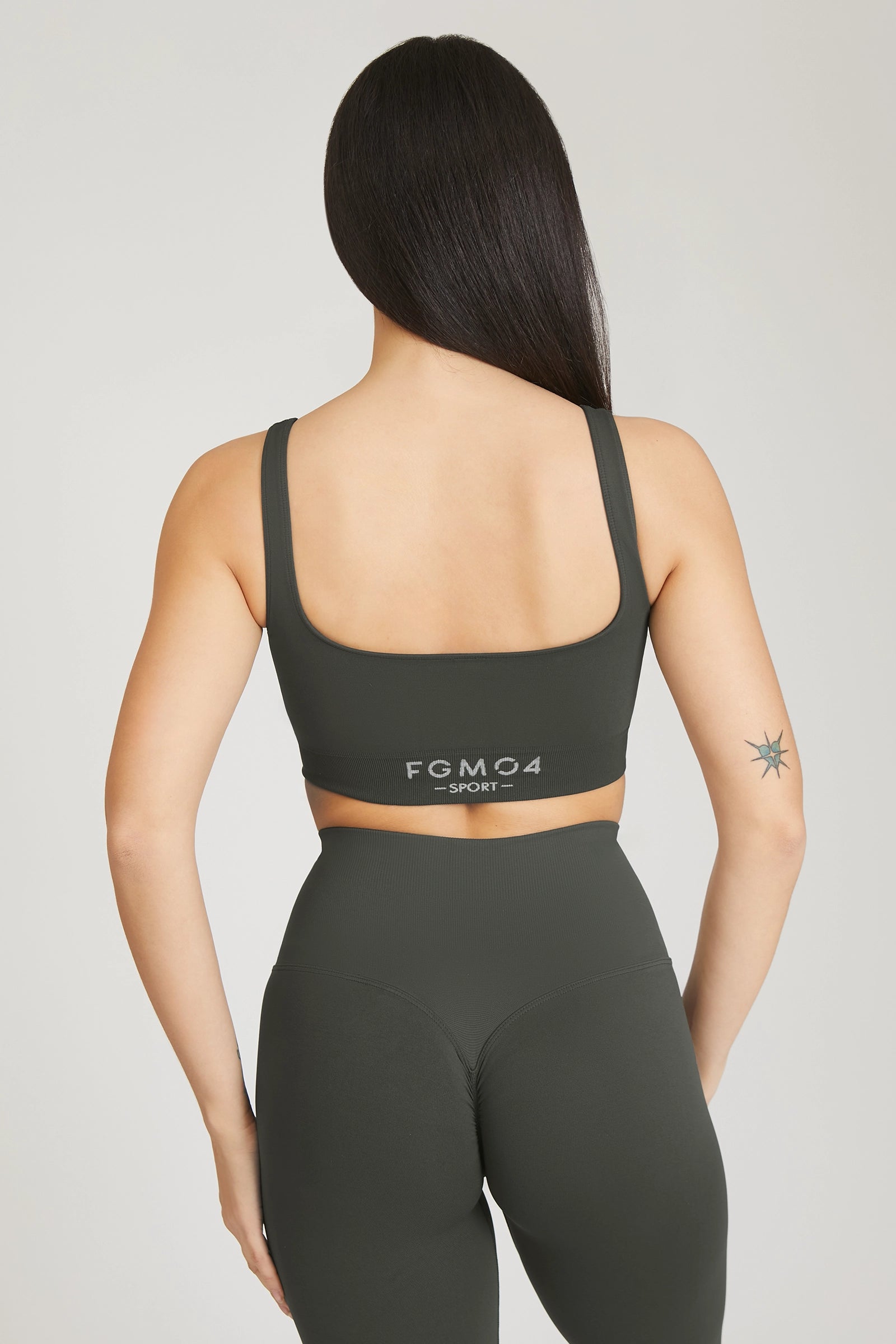 Top sportivo con spalline larghe Gym Fashion Coal Green - FGM04 - Maglie e Top - fgm04