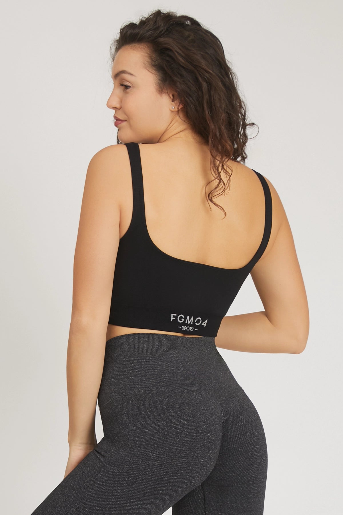 Top sportivo con spalline larghe Gym Fashion Nero - FGM04 - Maglie e Top - fgm04